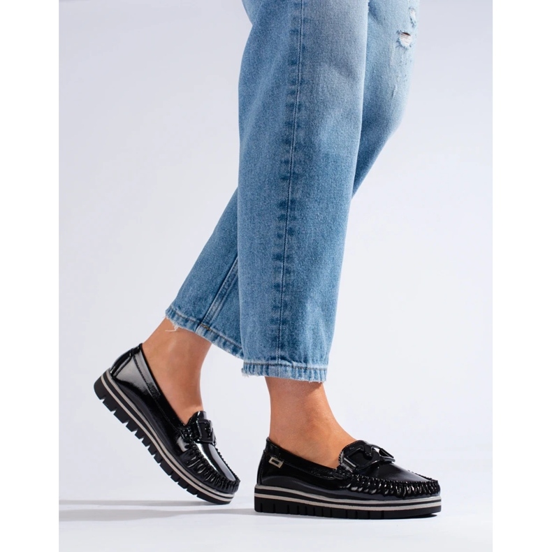 Patentsvarta Shelovet plattformsloafers 2