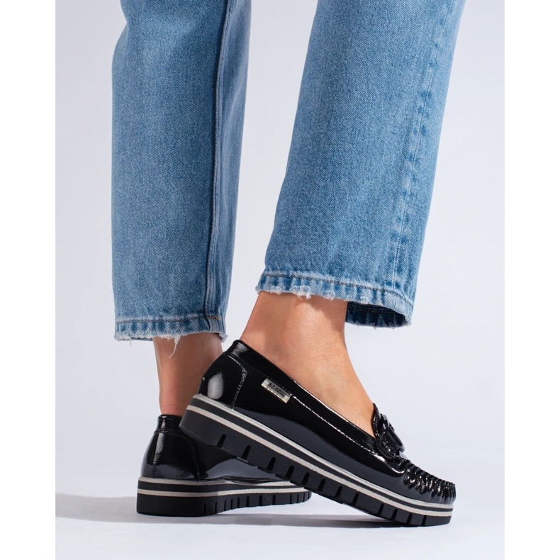 Patentsvarta Shelovet plattformsloafers 1