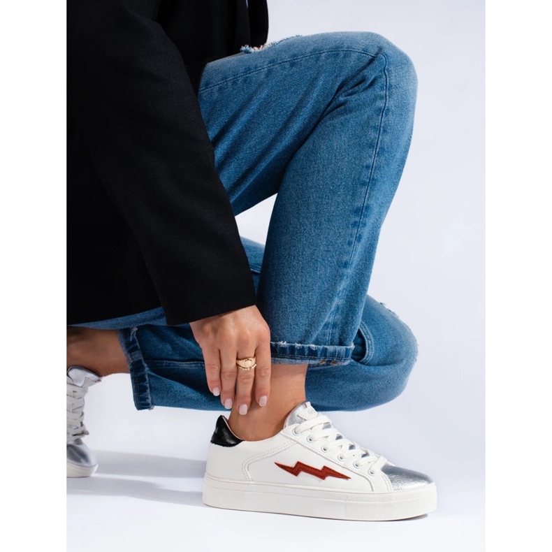 Shelovet vita sneakers för kvinnor 2