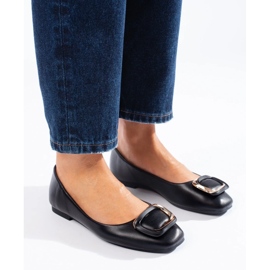 Svarta eleganta balettkläder med fyrkantig tå från Shelovet 1