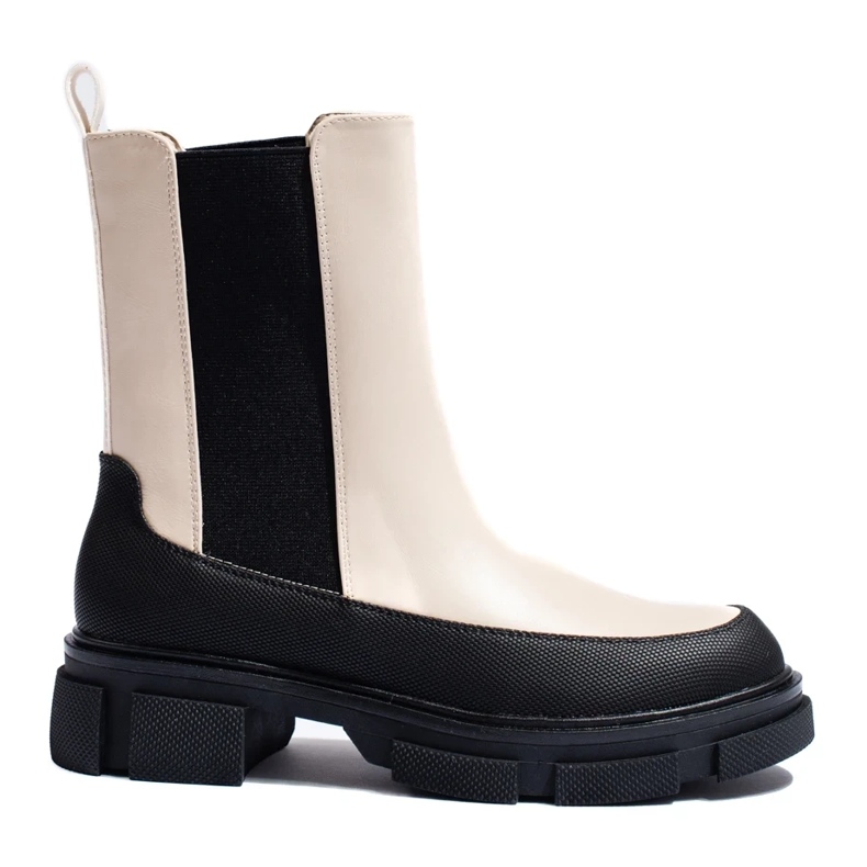 Goodin Shelovet beige höga Chelsea-stövlar för kvinnor 2