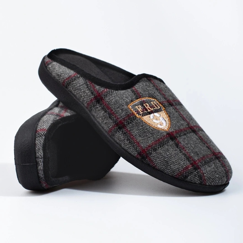 Shelovet herr grårutiga tofflor 1