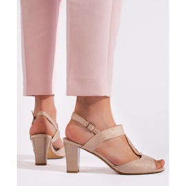 Goodin Högklackade damsandaler i guld gyllene 2