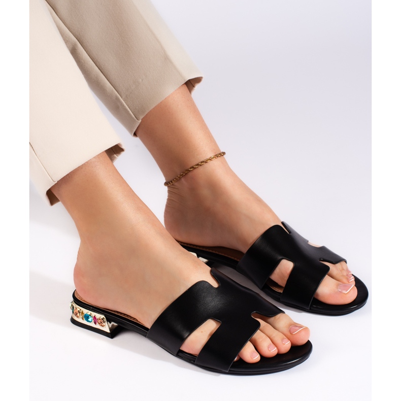 Svarta platta rutschbanor för kvinnor 2