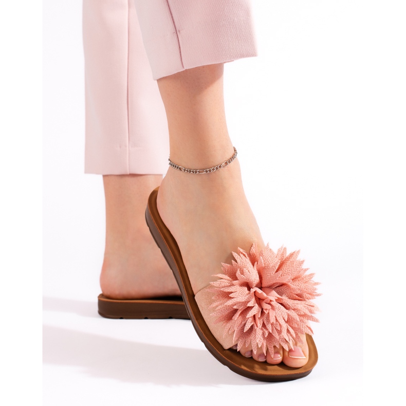 Rosa damflip-flops med en blomma 2