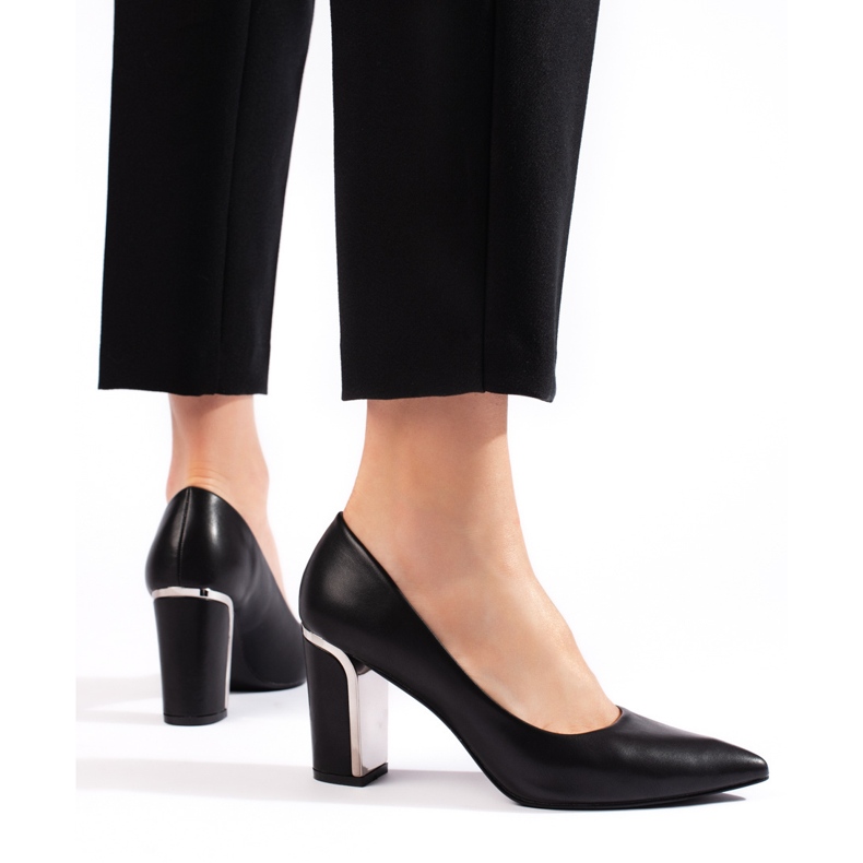 Svarta högklackade pumps för kvinnor 2