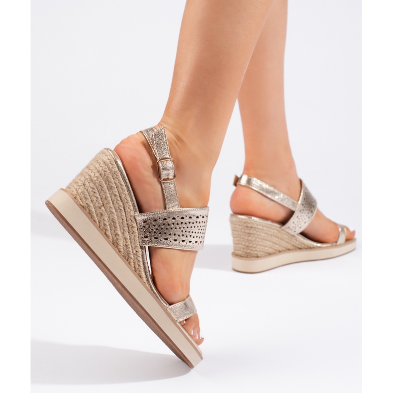 Kilsandaler i guld för kvinnor gyllene 2