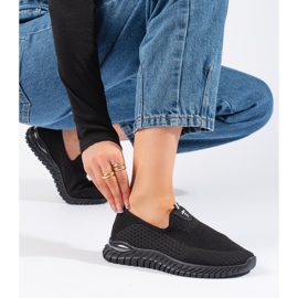 Svarta damsneakers i textil 2