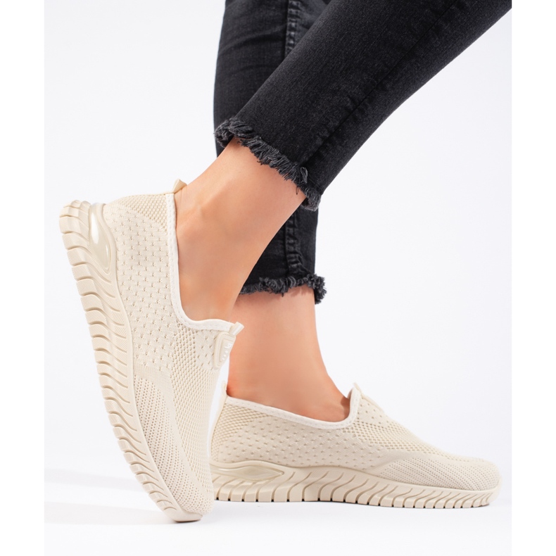 Beige textil damsneakers 2