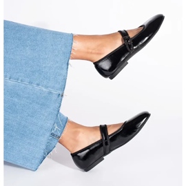 Svartlackade ballerinor för kvinnor 1