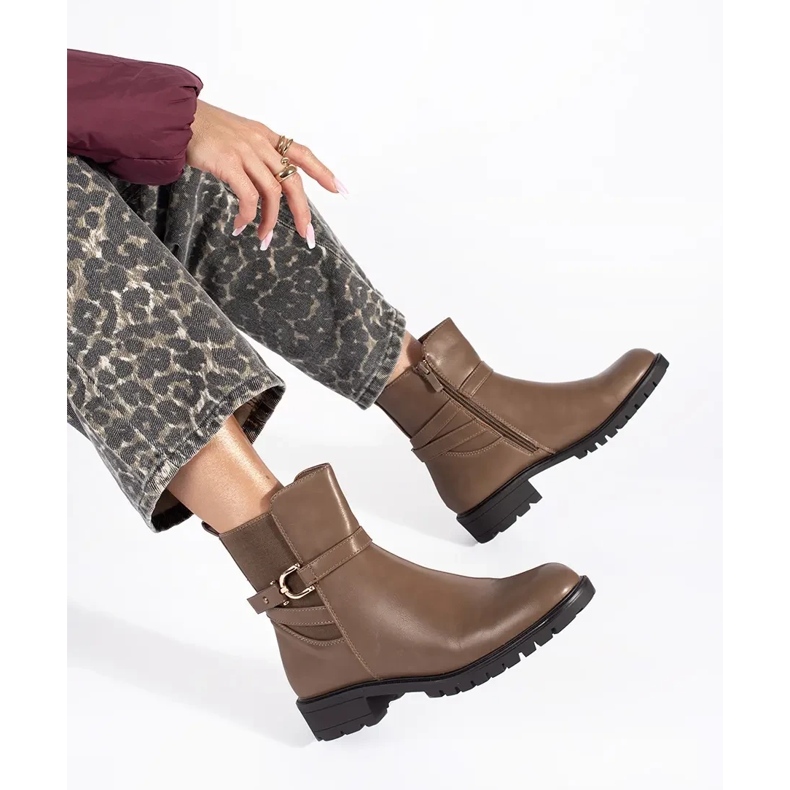 Bruna höga ankelstövlar för kvinnor 2