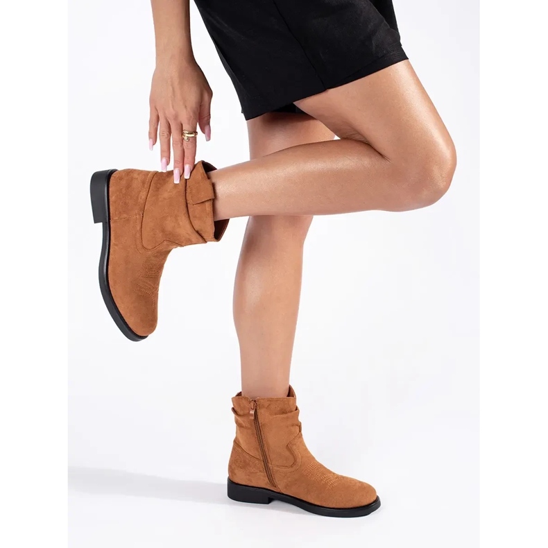 Cowboystövlar i brun mocka för kvinnor 1