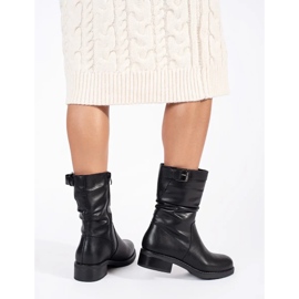 Sergio Leone Svarta läderisolerade ankelstövlar för kvinnor 2