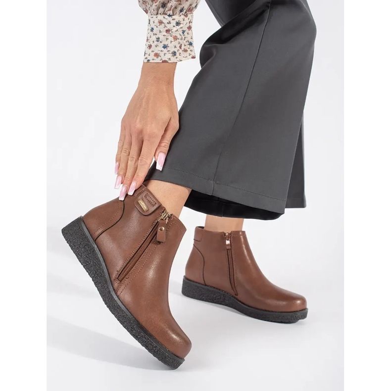 Brunt läder bekväma isolerade stövlar från Sergio Leone 1