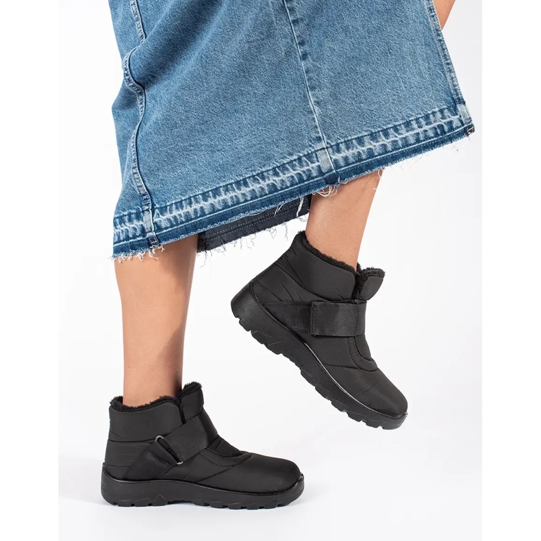 Svarta bekväma snöstövlar för kvinnor 2
