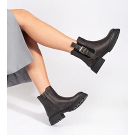 Mörkbruna Chelsea-stövlar i metall i metall med spänne 1