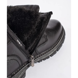 Svarta isolerade ankelstövlar med snörning för män 1