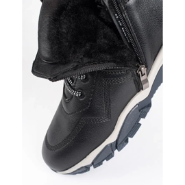 Svarta isolerade ankelstövlar med snörning för män 1