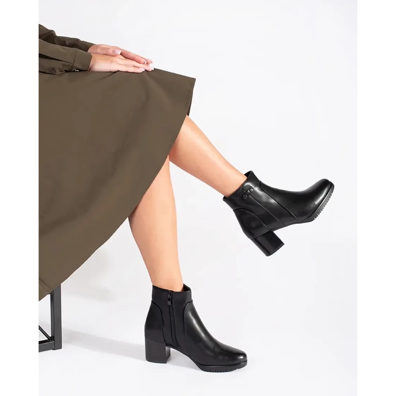 Svarta högklackade ankelboots från Sergio Leone 1