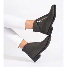 Shelvt Grå platta stövlar med dragkedja 1