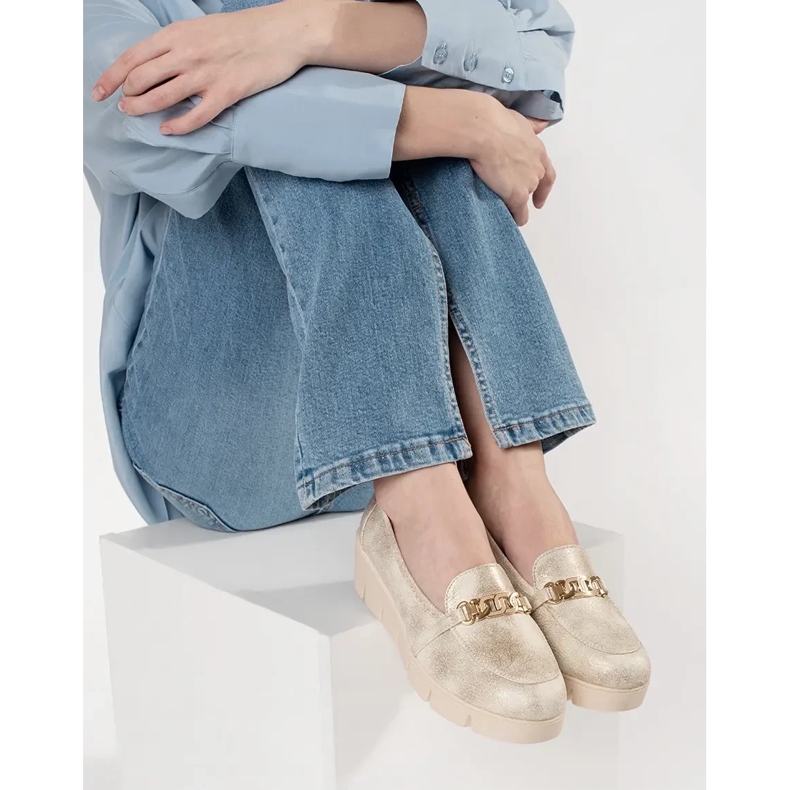 Goodin Gyllene kilmockasiner med en kedja 2