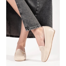 Goodin Beige kvinnors skor med en dold kil 2