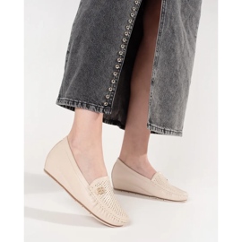 Goodin Beige kvinnors skor med en dold kil 1