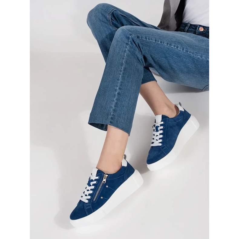 Goodin Blå sneakers på en tjock sula 2