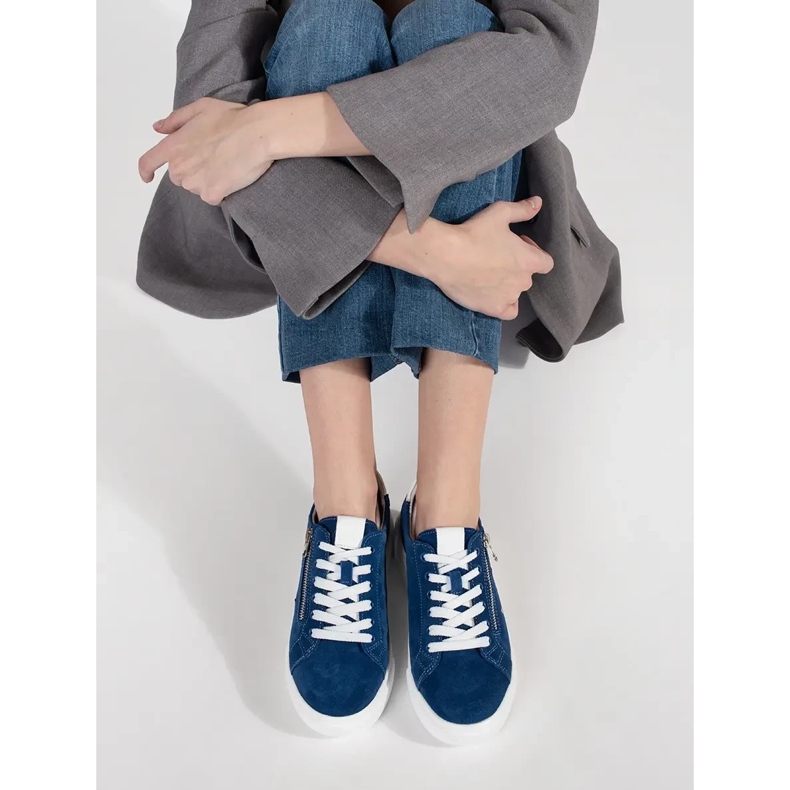 Goodin Blå sneakers på en tjock sula 1