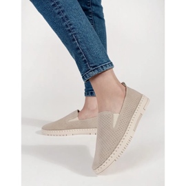 Goodin Lätt beige läderloafers 3