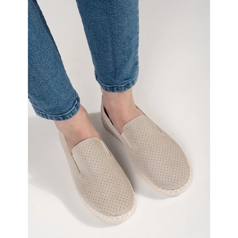 Goodin Lätt beige läderloafers 1
