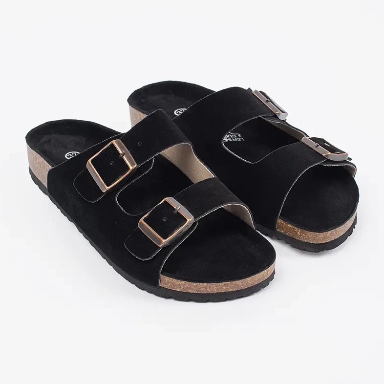 Goodin Svart läder flip flops 1