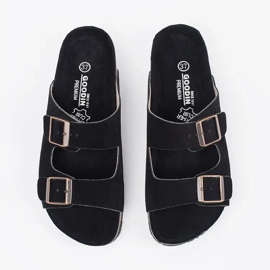 Goodin Svart läder flip flops 2