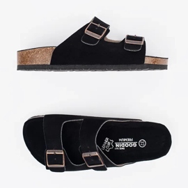 Goodin Svart läder flip flops 3