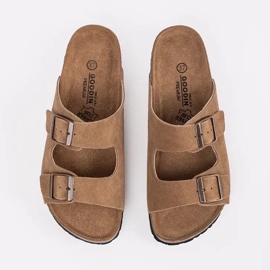 Goodin Brunt läder flip flops 4