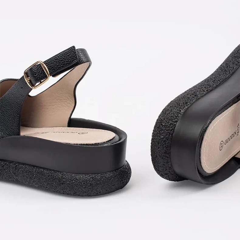 Goodin Svarta bekväma kvinnans sandaler 1