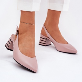 Kvinnors höga klackar med spetsiga näsor Vinceza 62217 Dirty Pink rosa 2