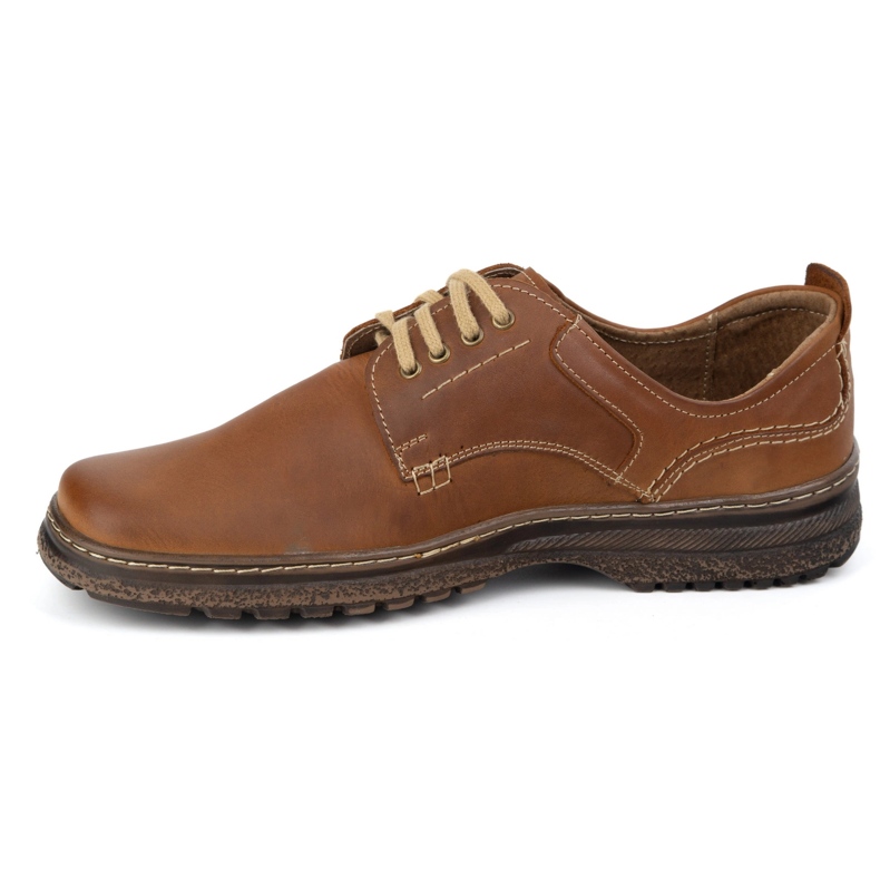Olivier Herrläderskor avslappnad 221GT Camel Brown brun 1