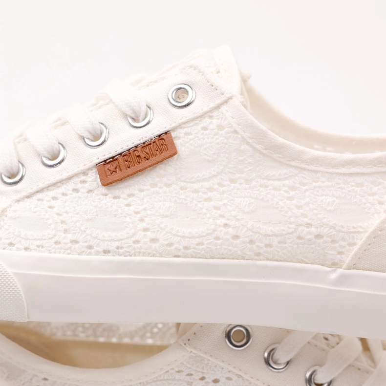 Big Star kvinnors sneakers med mönster W274925 vit 2