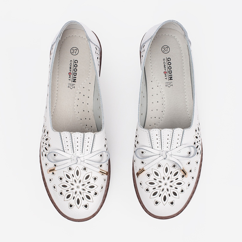 Goodin Vita stansande läderskor med en båge 1