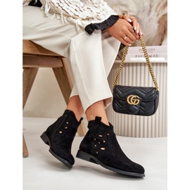 S.Barski Kvinnors OpenWork-stövlar för Black Castle S. Barski HY42-081 svart 4