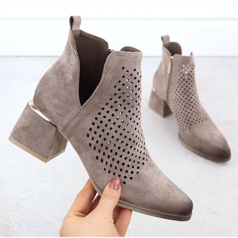 Kvinnors mocka höga klackar grå potocki sz12356 1