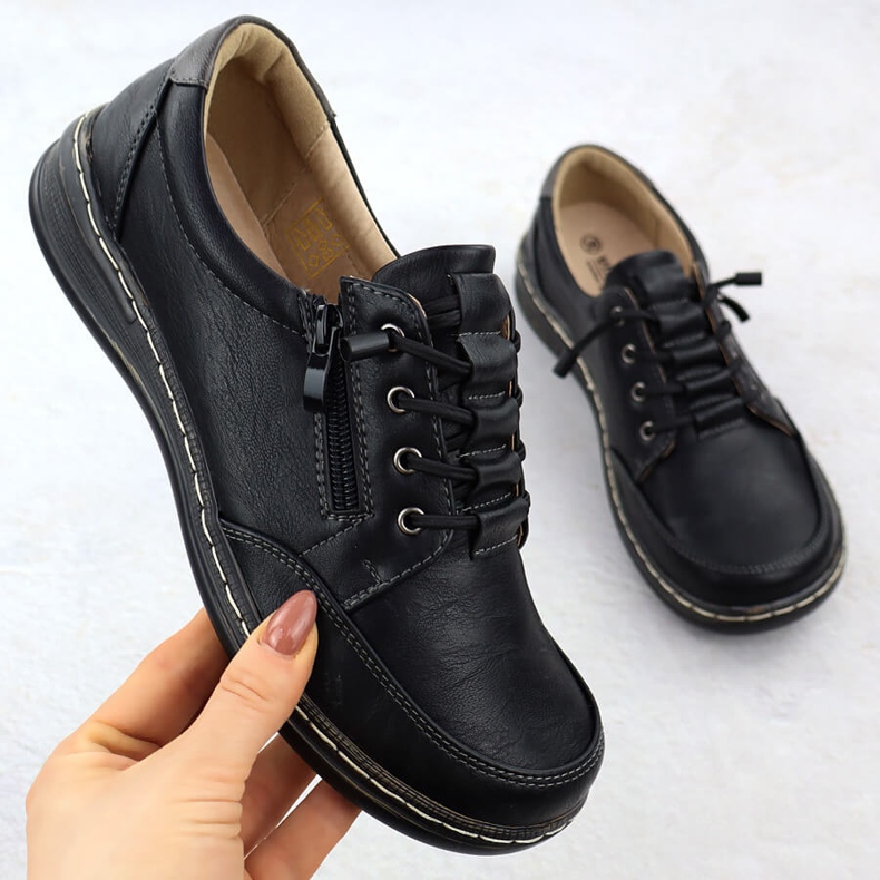 Kvinnors skor bekväma svart unisoft 9018 1