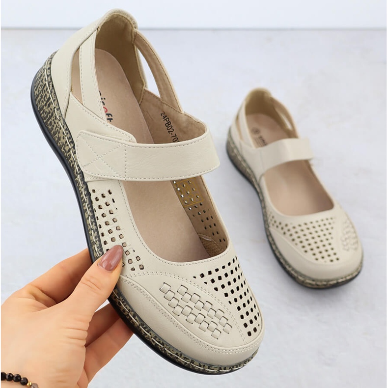 Kvinnor med OpenWork Beige Unisoft 7026 1