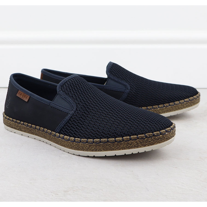 Herrskor infogade Espadrilles Navy Blue Rieker B5265-14 blå 1