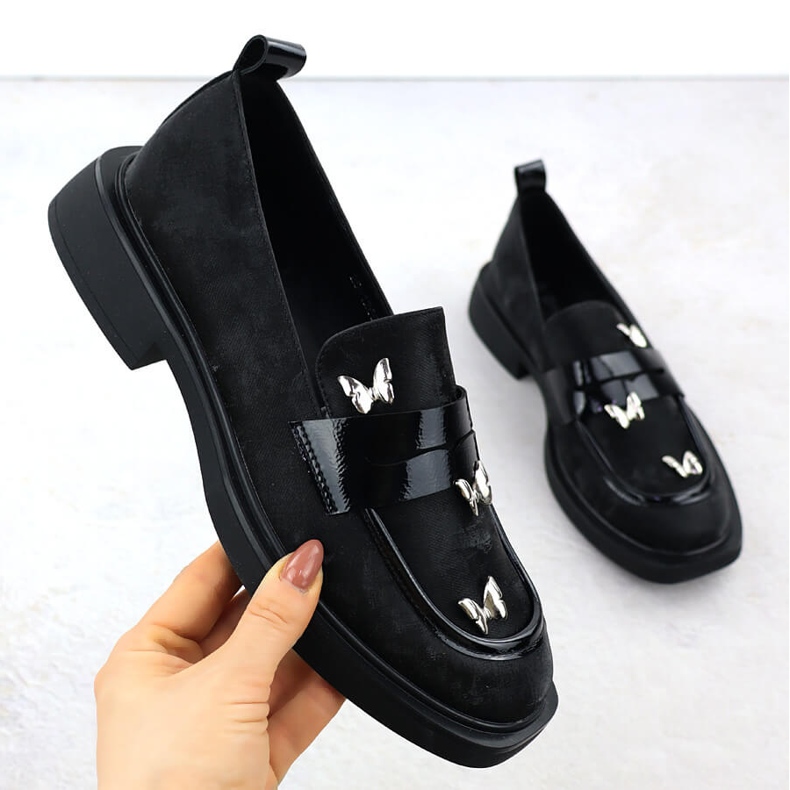 Kvinnors skor herrar med fjärilar svart potocki sz12650 1