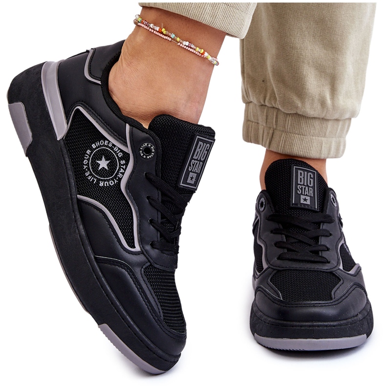 Kvinnors Big Star LL2744443 Svart-delande sportskor 4