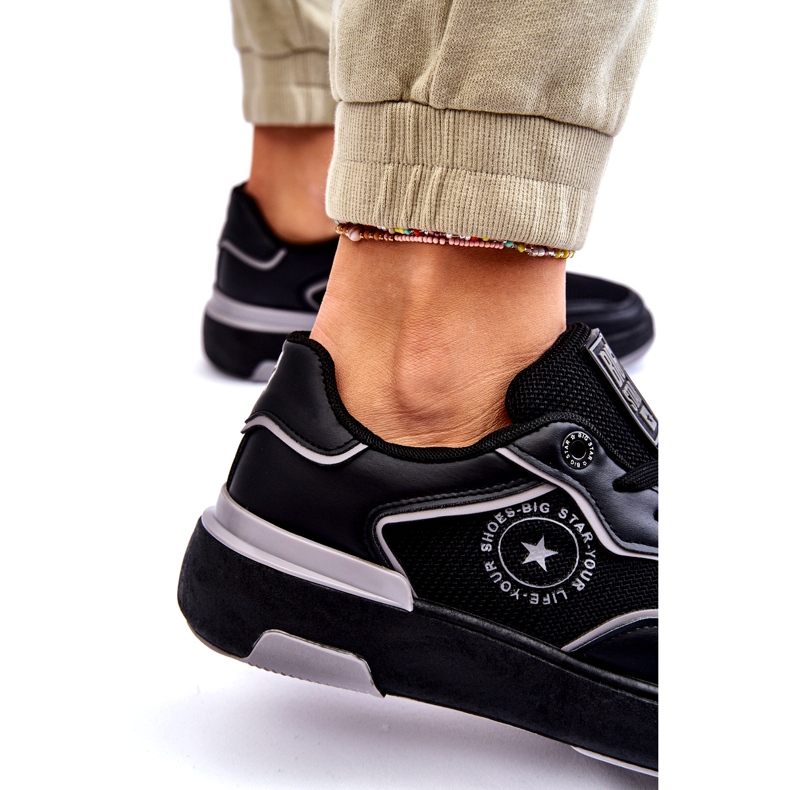 Kvinnors Big Star LL2744443 Svart-delande sportskor 3