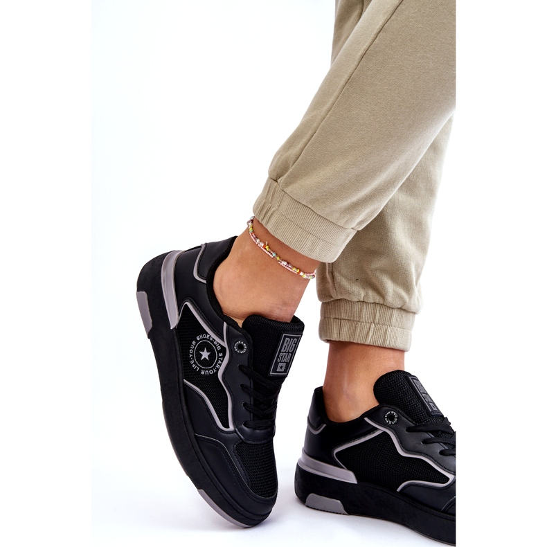 Kvinnors Big Star LL2744443 Svart-delande sportskor 2