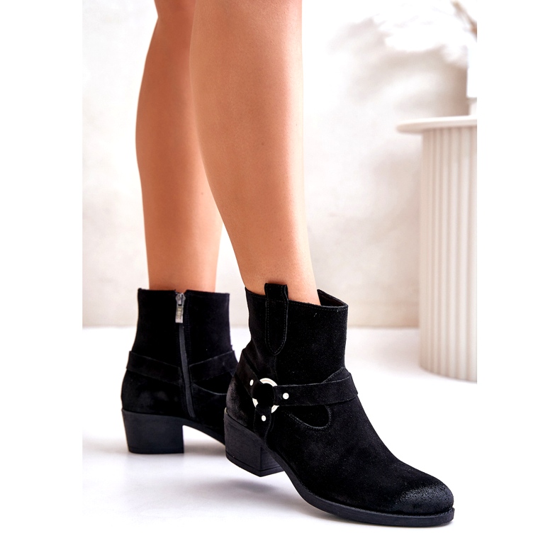 Zazoo läderisolerade kvinnors höga klackar 60477 svart 2